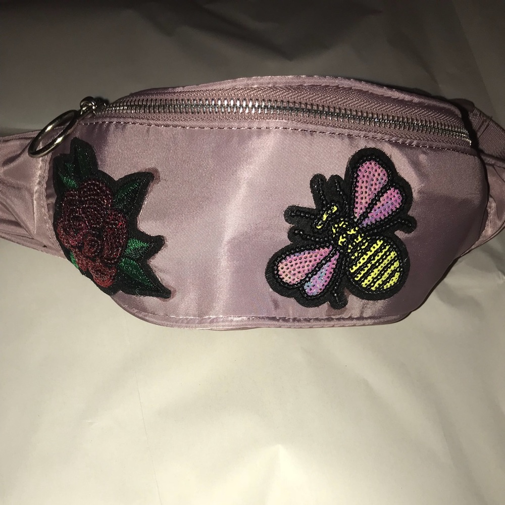 Blush pink satin feel fanny pack